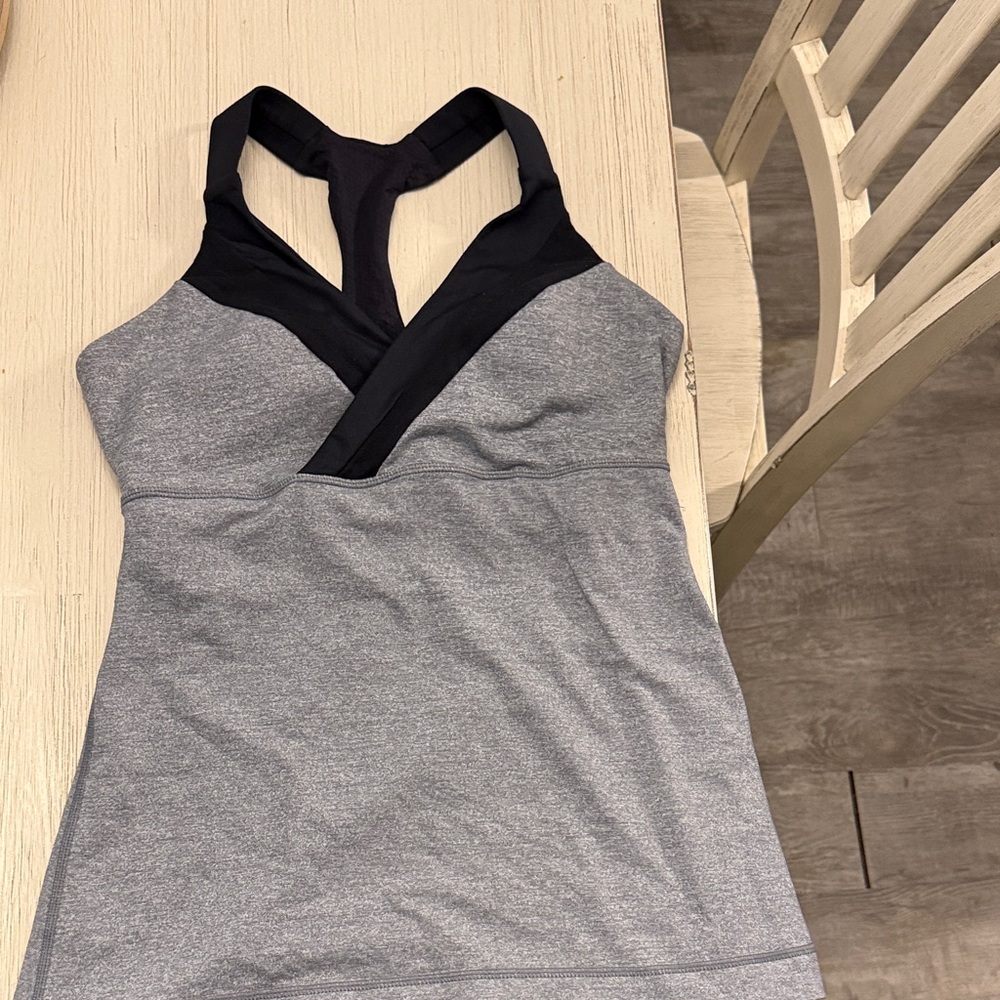 Lululemon Gray and Black Halter Top